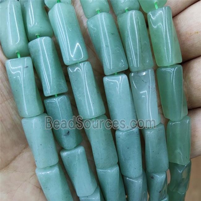 Natural Green Aventurine Beads Twist Tube