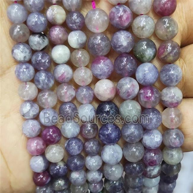 Natural Tourmaline Beads Pink Smooth Round