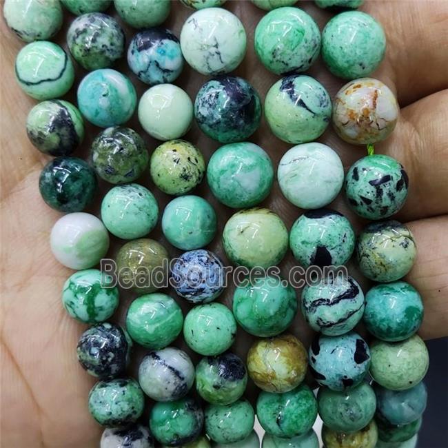 Natural Variscite Beads Green Smooth Round