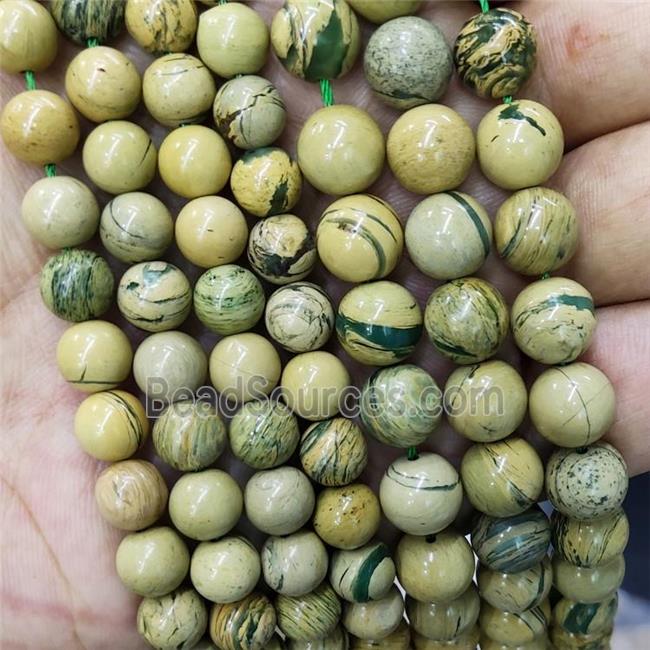 Green Verdite Beads Smooth Round