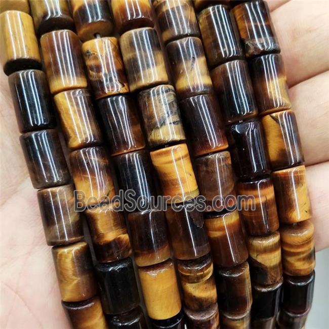 Natural Tiger Eye Stone Tube Beads Column