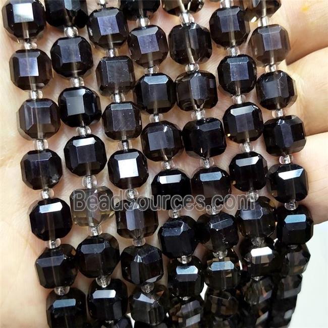 Smoky Quartz Beads Faceted Cube