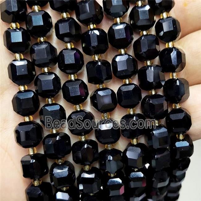 Natrual Black Agate Beads Dye Faceted Cube