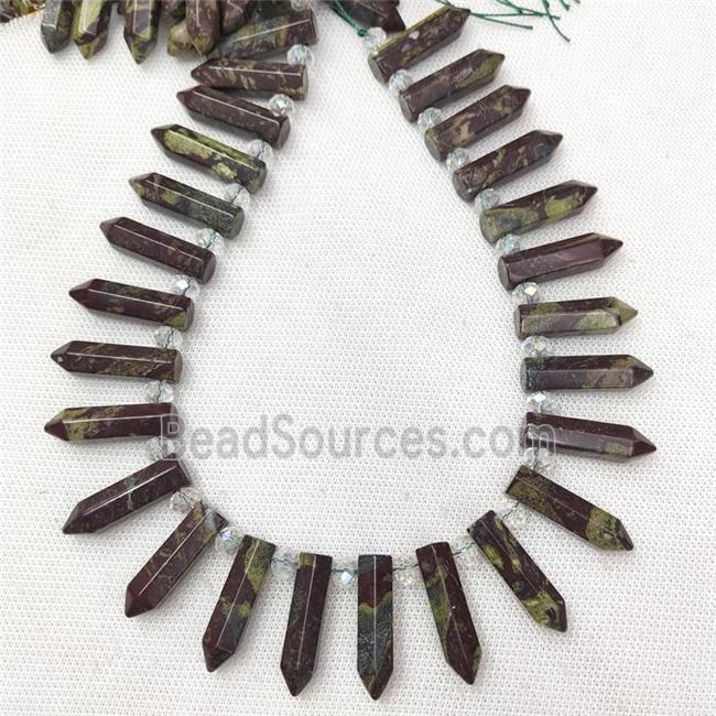 Natural Dragon Bloodstone Beads Bullet