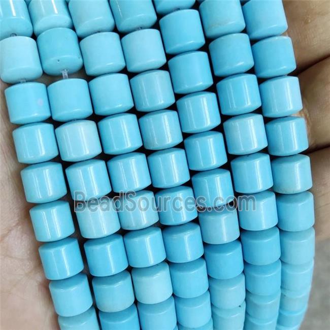 Blue Oxidative Agate Tube Beads