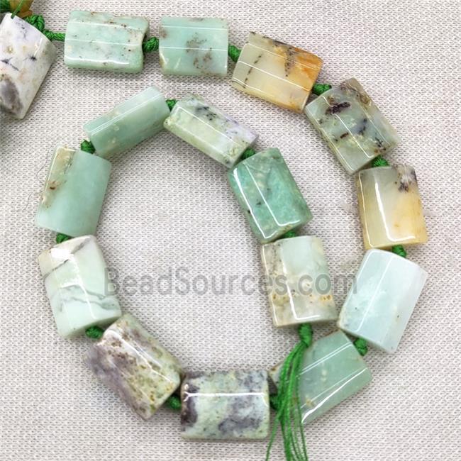 Natural Green Opal Beads Faceted Rectangle