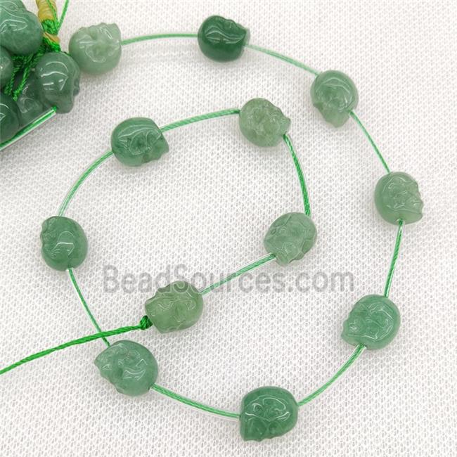 Natural Green Aventurine Skull Beads Carved