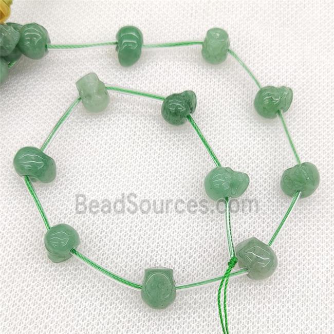 Natural Green Aventurine Skull Beads Carved