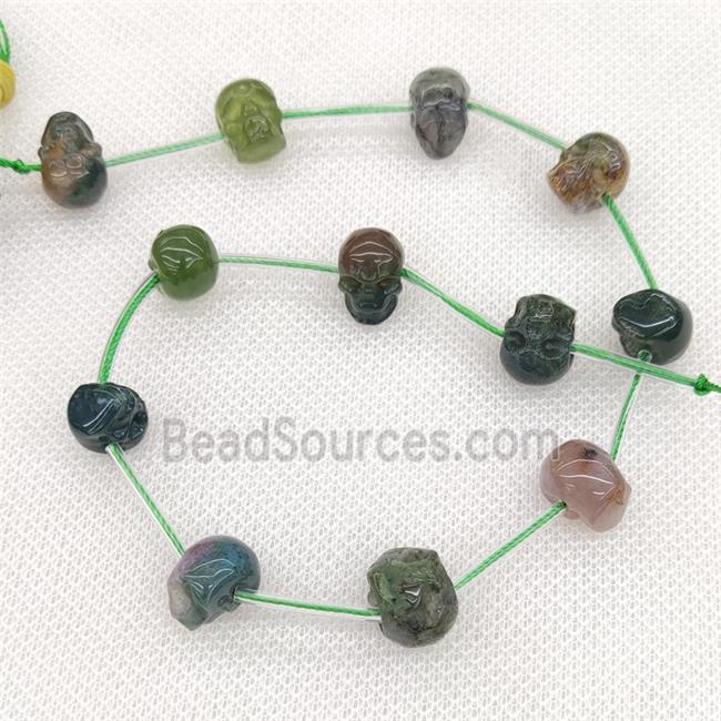 Natural Indian Agate Skull Beads Carved