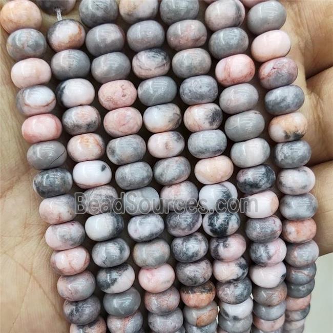 Pink Zebra Jasper Beads Smooth Rondelle