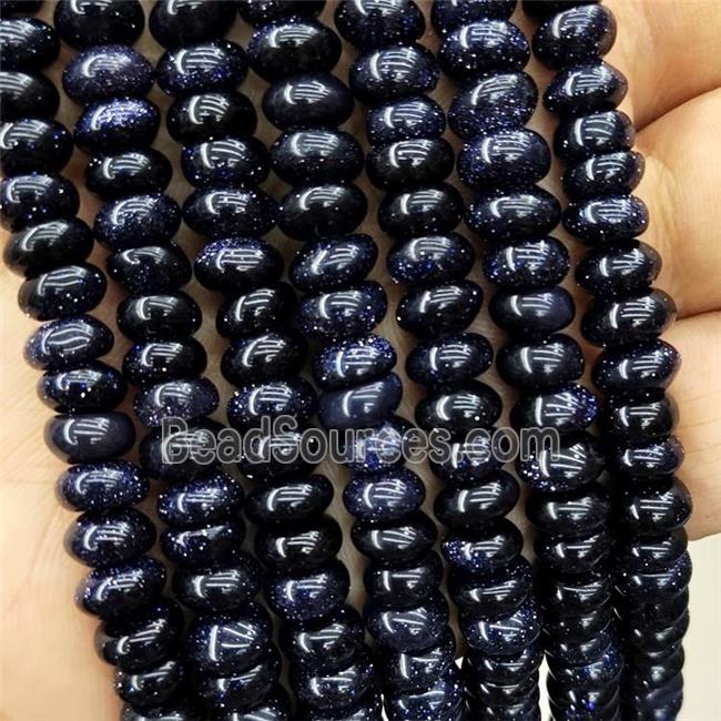 Blue Sandstone Beads Smooth Rondelle