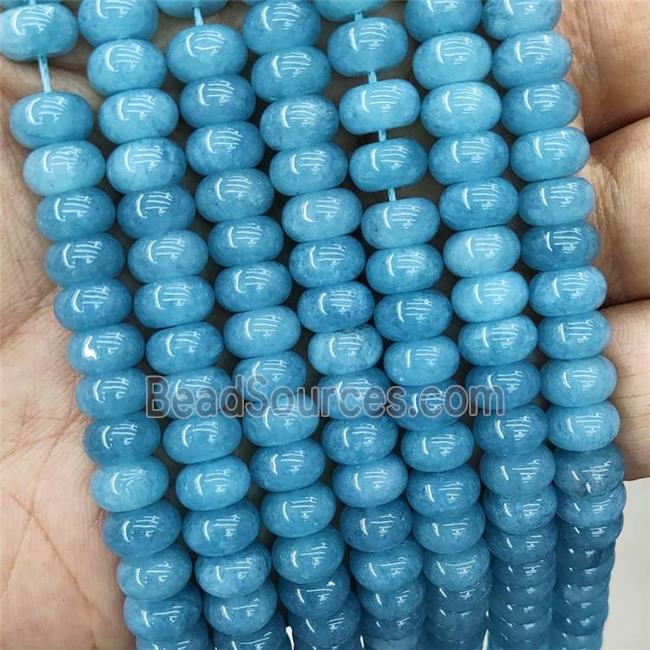 Jade Beads Teal Dye Smooth Rondelle