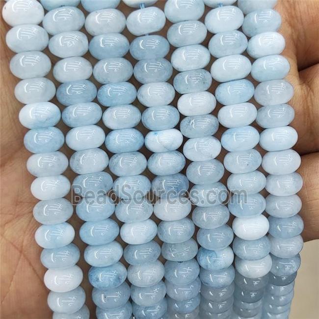 Jade Beads Lt.blue Dye Smooth Rondelle