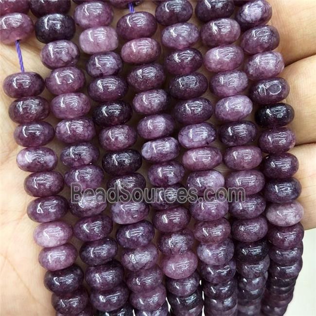 Jade Beads Fuchsia Dye Smooth Rondelle