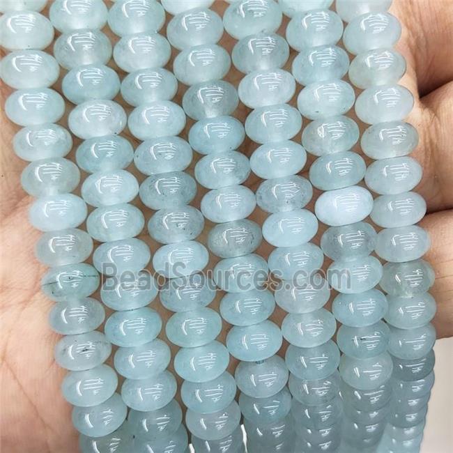 Jade Beads Lt.green Dye Smooth Rondelle