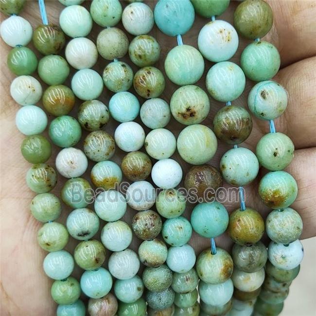 Mongolian Turquoise Beads Green Smooth Round