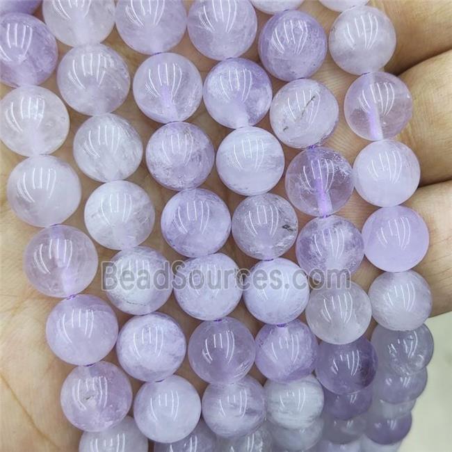 Natural Purple Chalcedony Beads Smooth Round