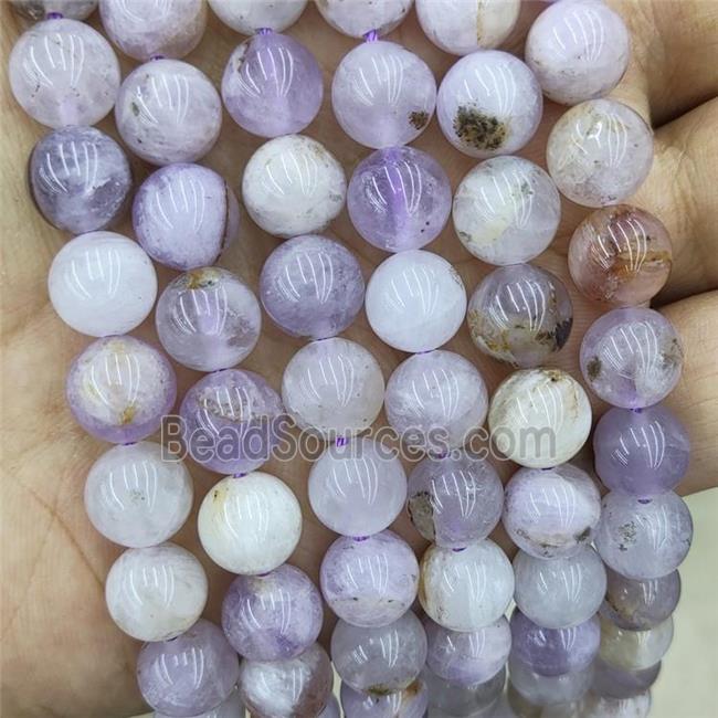 Natural Purple Chalcedony Beads B-Grade Smooth Round