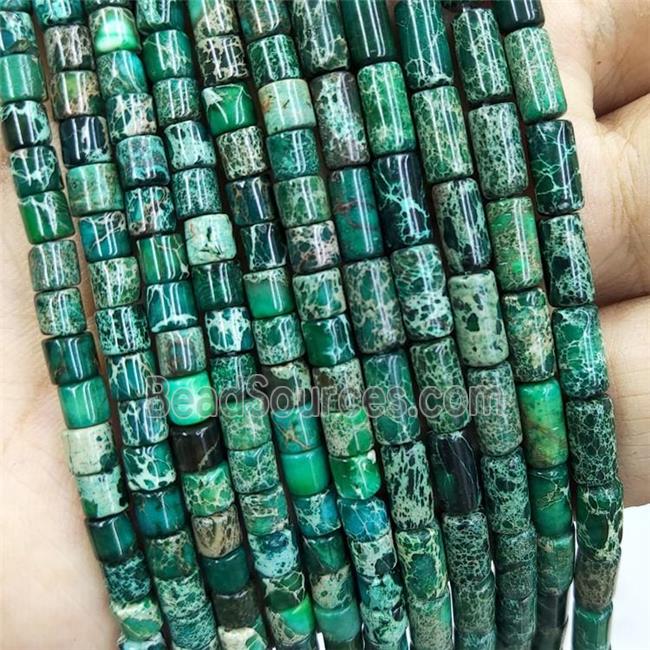 Green Imperial Jasper Tube Beads