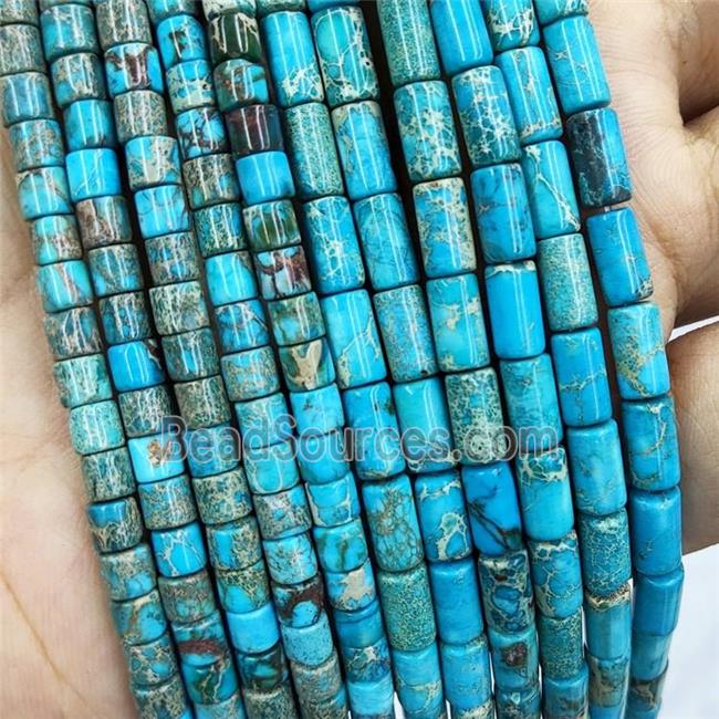 Blue Imperial Jasper Tube Beads