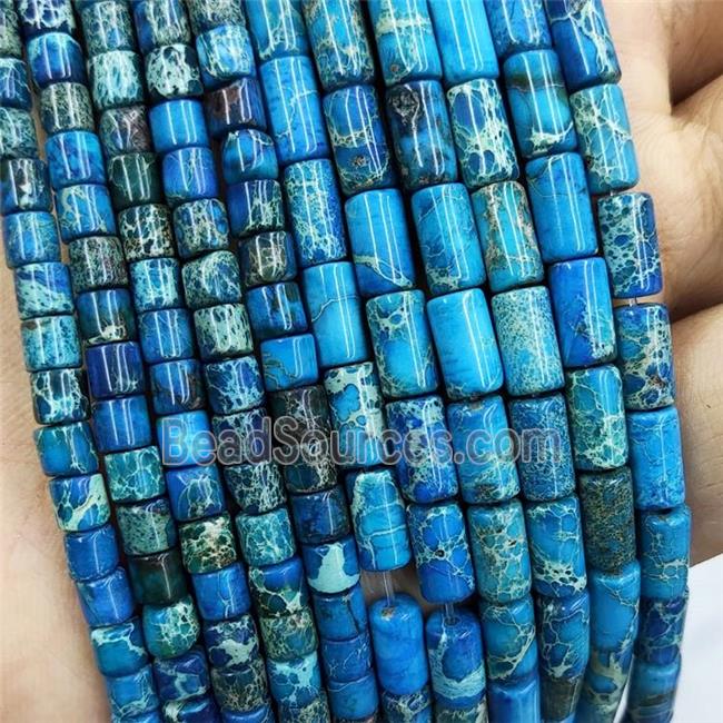 Imperial Jasper Tube Beads Skyblue