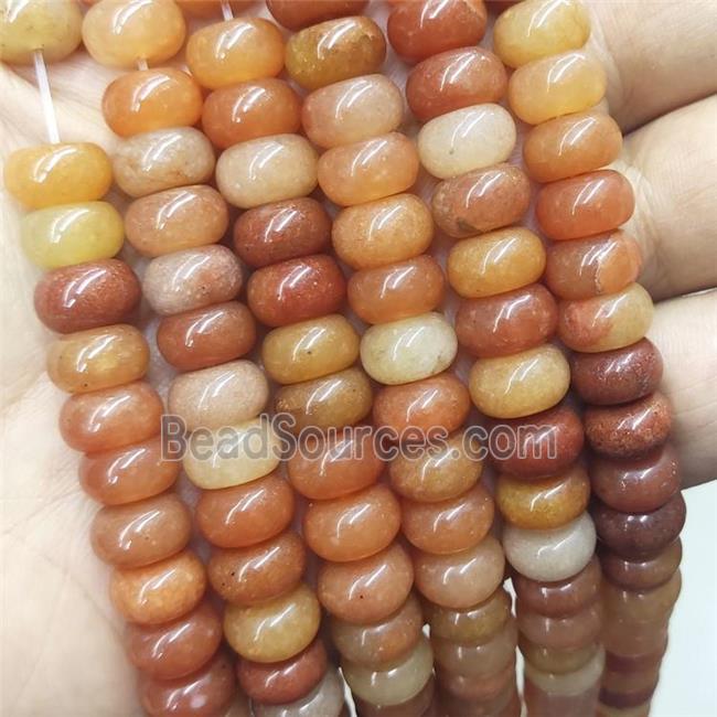 Red Aventurine Beads Smooth Rondelle