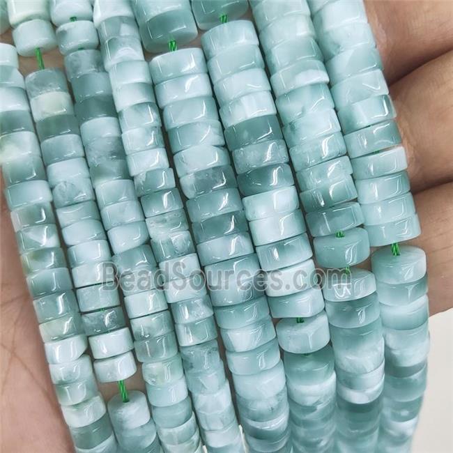 Green Peacock Angelite Heishi Beads