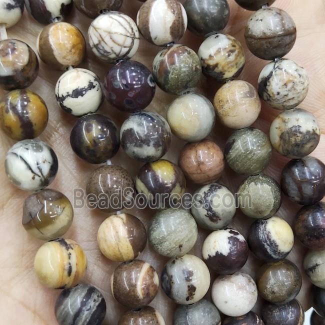 Zebra Jasper Beads Smooth Round