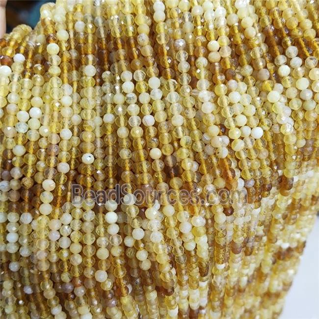 Natural Yellow Opal Beads Faceted Round