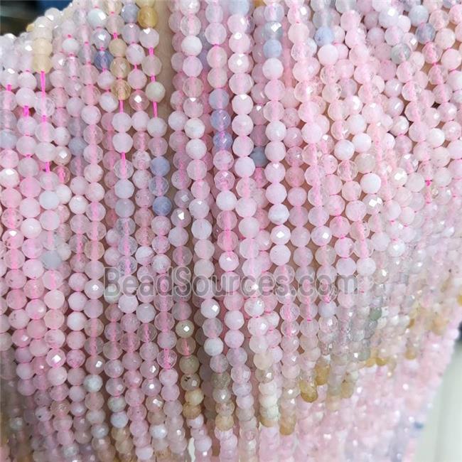 Natural Pink Morganite Beads Faceted Round