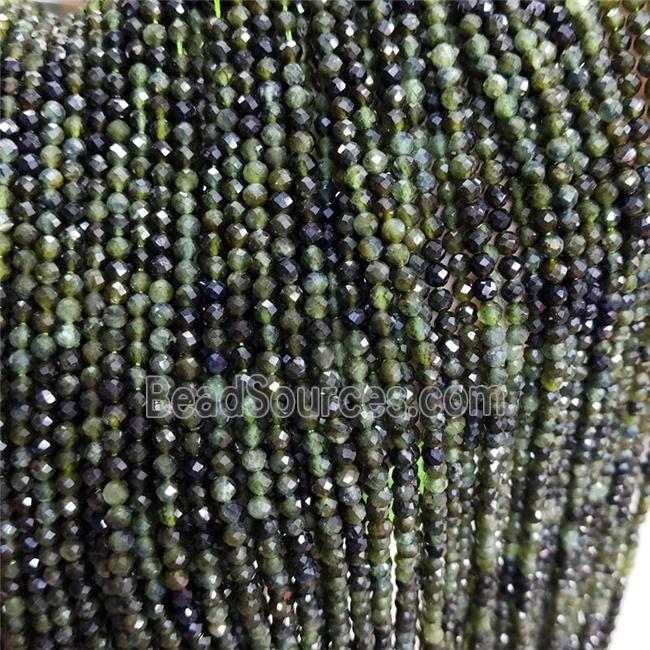 Natural Green Tourmalina Beads Faceted Round