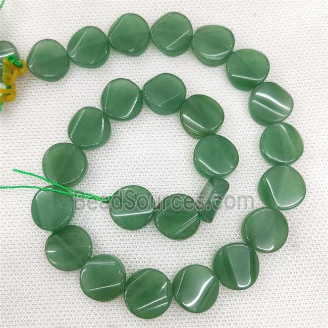 Natural Green Aventurine Coin Beads Twsit