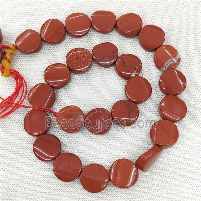 Natural Red Jasper Coin Beads Twist