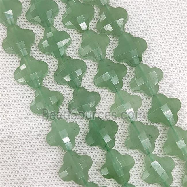 Natural Green Aventurine Clover Beads Faceted