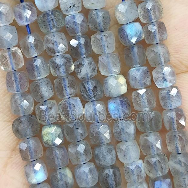 Natural Labradorite Beads A-Grade Faceted Cube