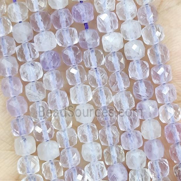 Natural Amethyst Beads Lt.purple Faceted Cube