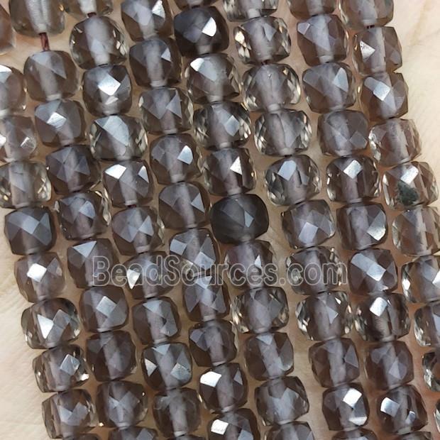 Smoky Quartz Beads Faceted Cube