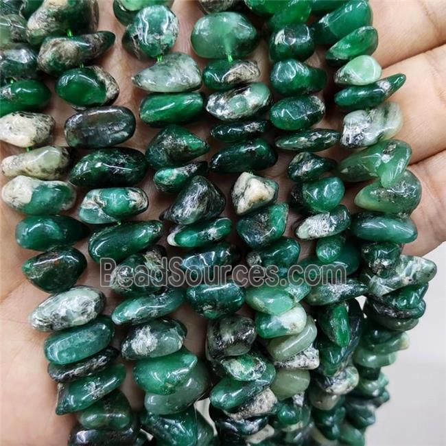 Natural Verdite Beads Chips Green Mica Freeform