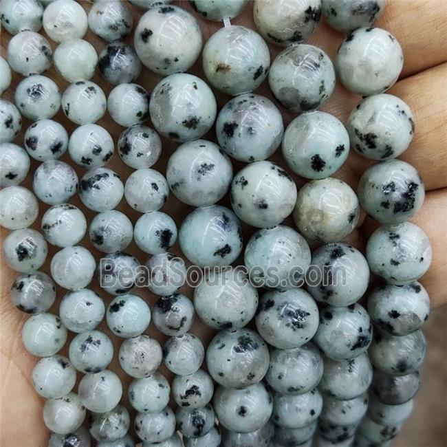 Natural Kiwi Jasper Beads Smooth Round