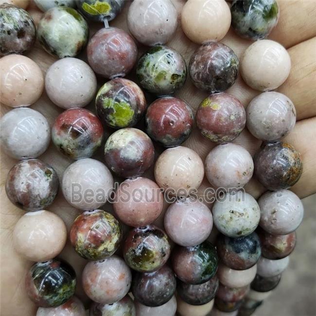 Plum Blossom Jasper Beads Pink Smooth Round