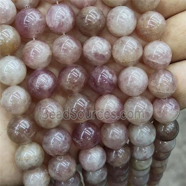 Natural Strawberry Quartz Beads Pink Smooth Round