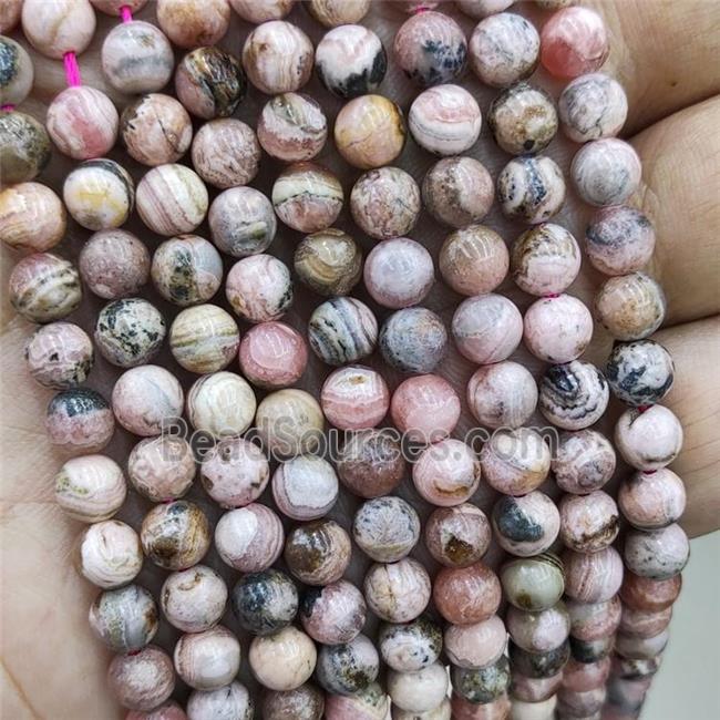 Natural Rhodochrosite Beads Pink C-Grade Smooth Round