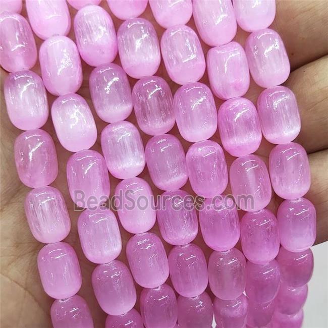 Pink Selenite Barrel Beads