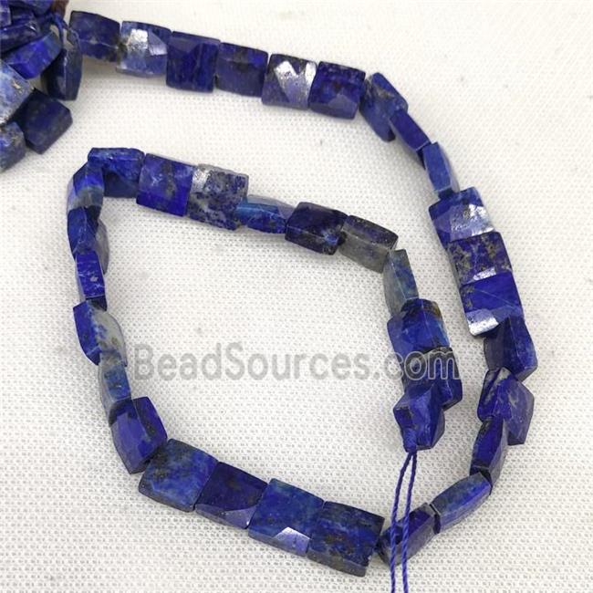 Natural Blue Lapis Lazuli Beads Faceted Square