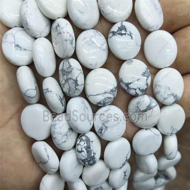 Natural Howlite Turquoise Beads White Oval