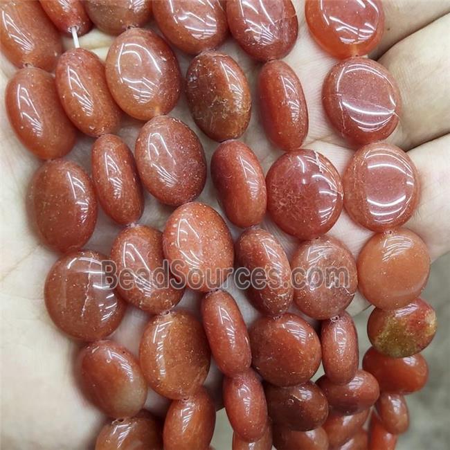 Red Aventurine Oval Beads