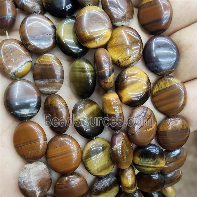 Natural Tiger Eye Stone Oval Beads