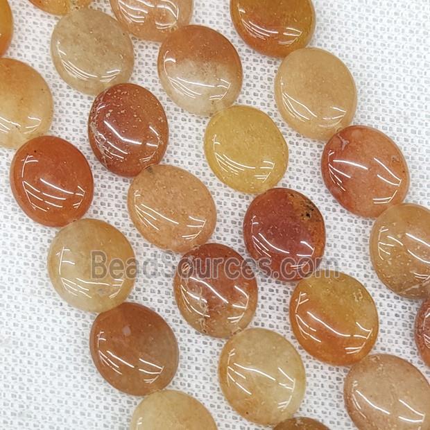 Peach Aventurine Oval Beads