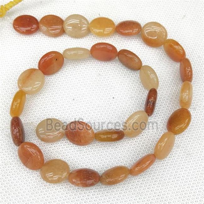 Peach Aventurine Oval Beads