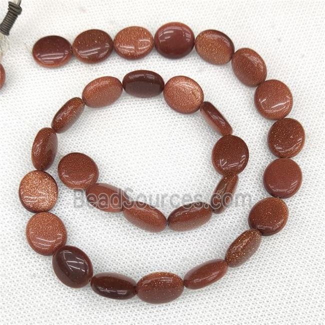 Gold Sandstone Oval Beads